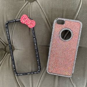 iphone SE 5/5S two phone cases embellished Claires GUC colorful rhinestone bow